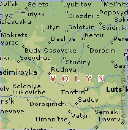 carte de Oblast de Volhynie en anglais