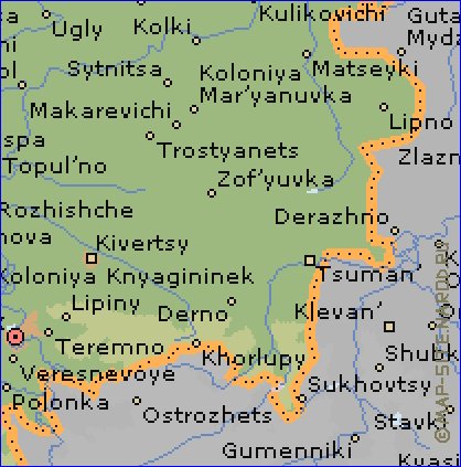 carte de Oblast de Volhynie en anglais