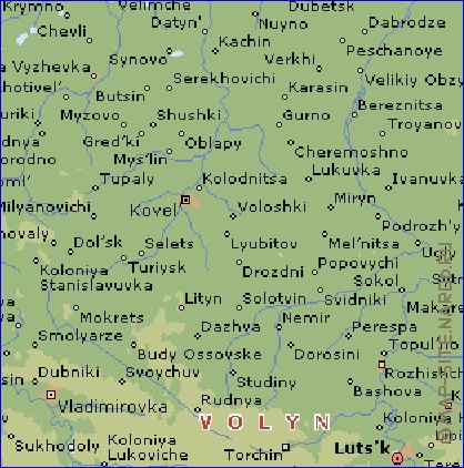 carte de Oblast de Volhynie en anglais