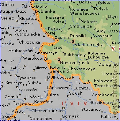 carte de Oblast de Volhynie en anglais