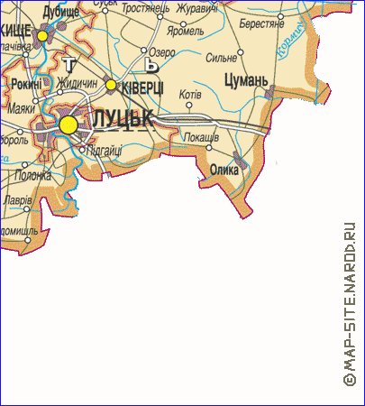 carte de Oblast de Volhynie