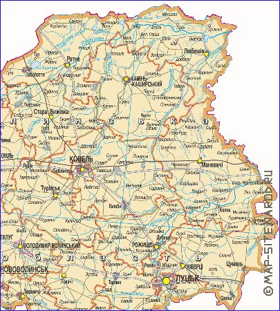 carte de Oblast de Volhynie