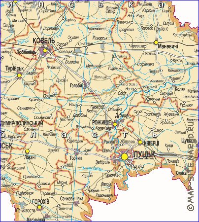 carte de Oblast de Volhynie