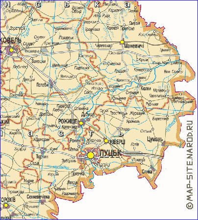 carte de Oblast de Volhynie