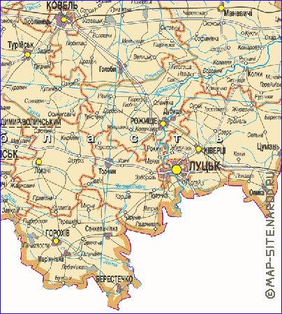 carte de Oblast de Volhynie