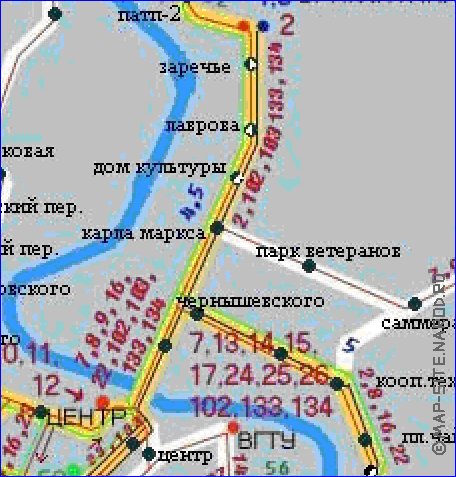 Transport carte de Vologda