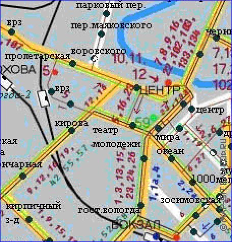 Transport carte de Vologda