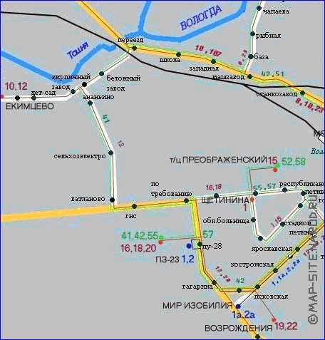 Transport carte de Vologda