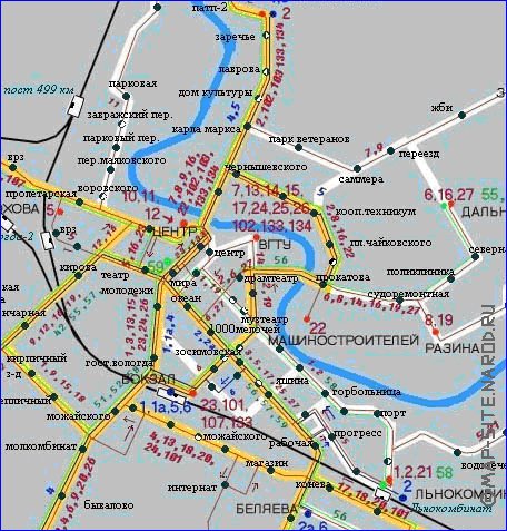 Transport carte de Vologda