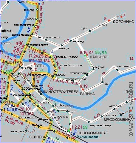 Transport carte de Vologda