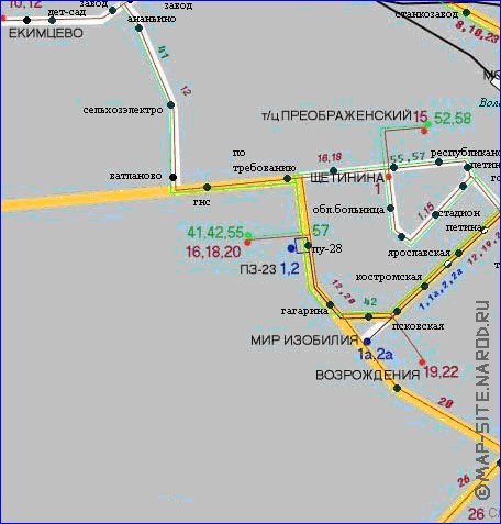 Transport carte de Vologda