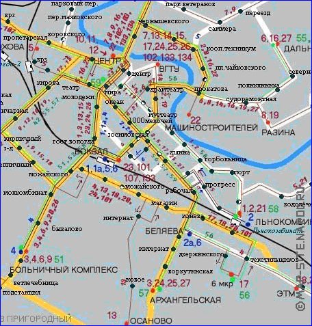 Transport carte de Vologda