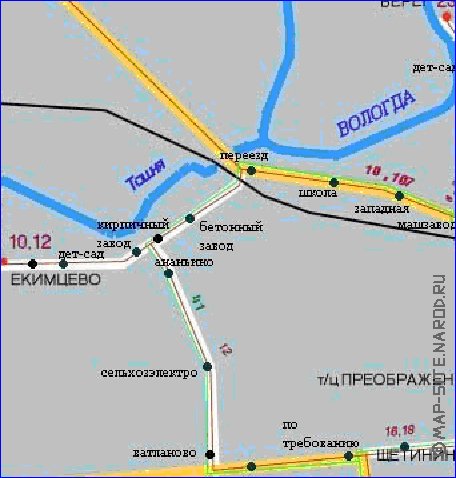 Transport carte de Vologda