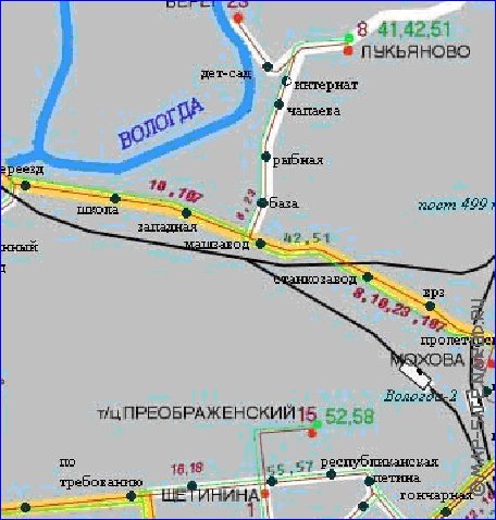 Transport carte de Vologda