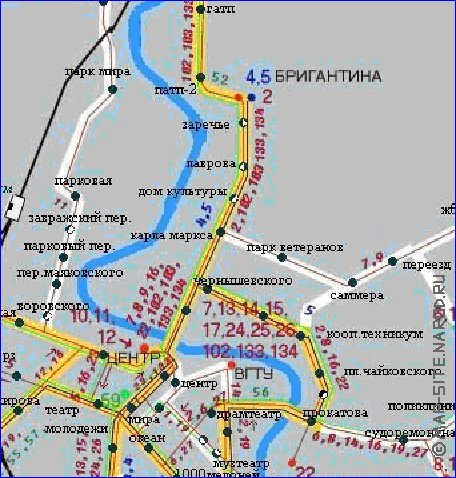 Transport carte de Vologda