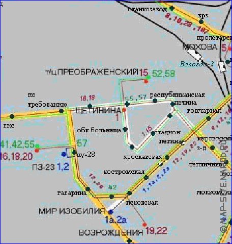 Transport carte de Vologda
