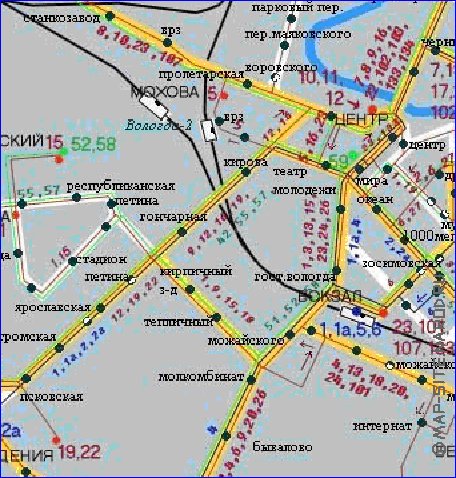 Transport carte de Vologda