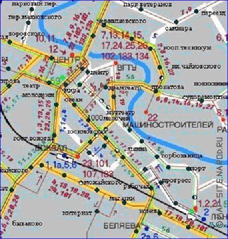 Transport carte de Vologda