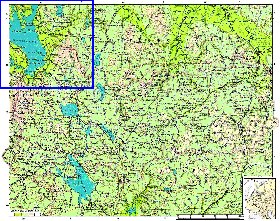 Physique carte de Oblast de Vologda