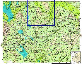 Physique carte de Oblast de Vologda