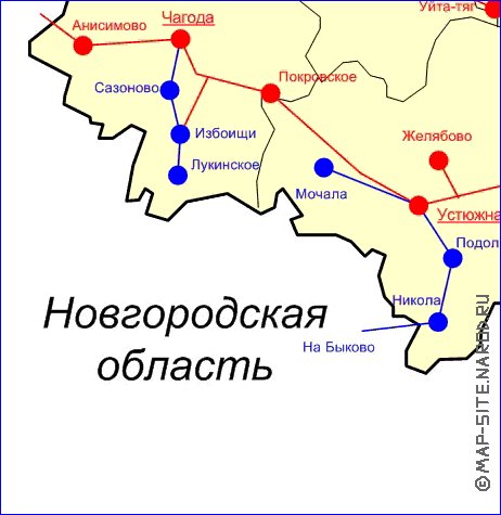 carte de Oblast de Vologda