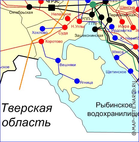 mapa de Oblast de Vologda