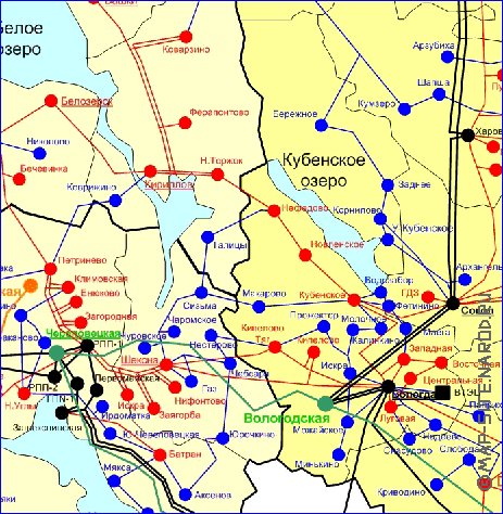 carte de Oblast de Vologda