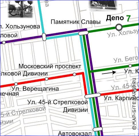 Transporte mapa de Voronej