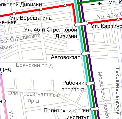 Transporte mapa de Voronej