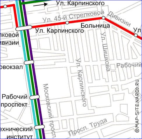 Transporte mapa de Voronej