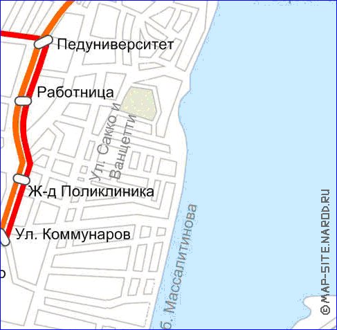 Transporte mapa de Voronej