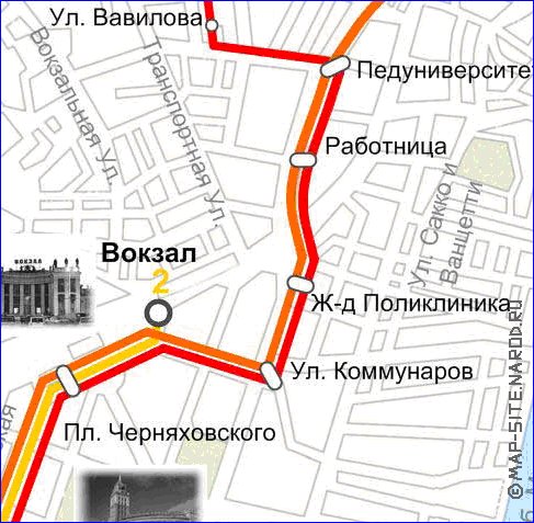 Transport carte de Voronej