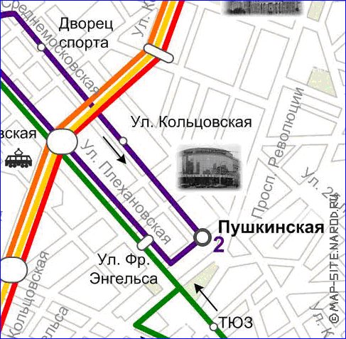 Transporte mapa de Voronej