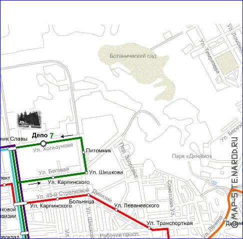 Transporte mapa de Voronej