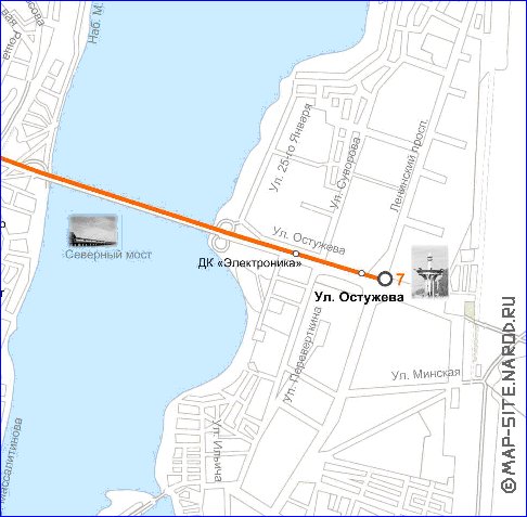 Transporte mapa de Voronej