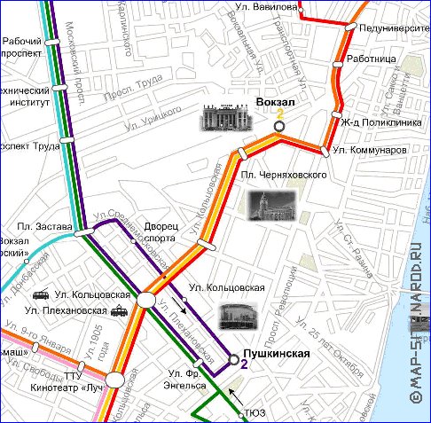 Transport carte de Voronej