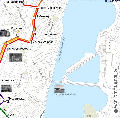 Transporte mapa de Voronej