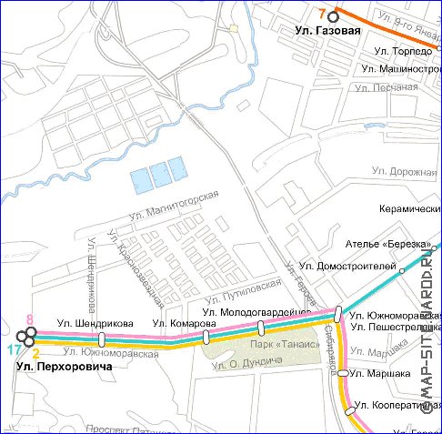 Transporte mapa de Voronej