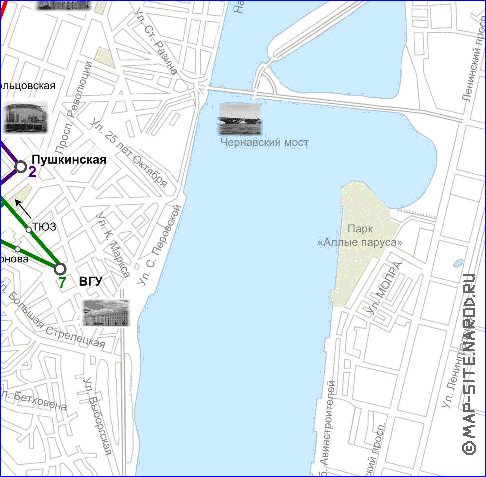 Transporte mapa de Voronej