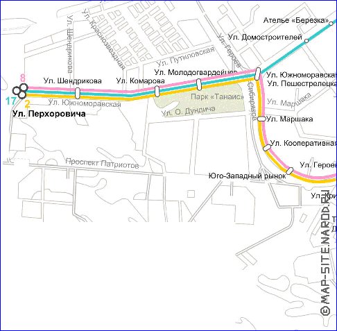 Transporte mapa de Voronej