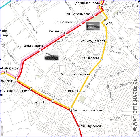 Transporte mapa de Voronej