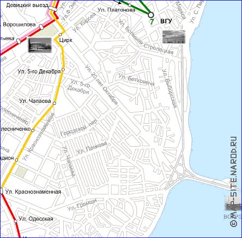 Transporte mapa de Voronej