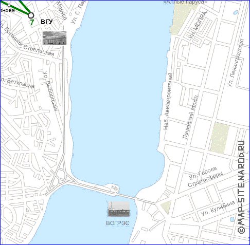 Transporte mapa de Voronej