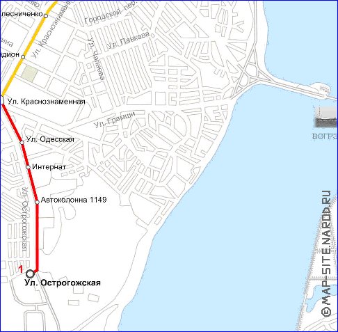 Transporte mapa de Voronej