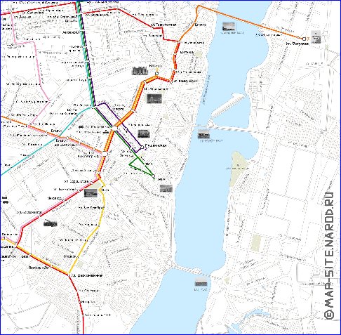 Transporte mapa de Voronej