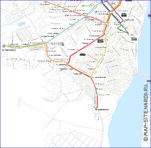 Transporte mapa de Voronej