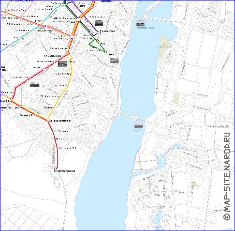 Transporte mapa de Voronej