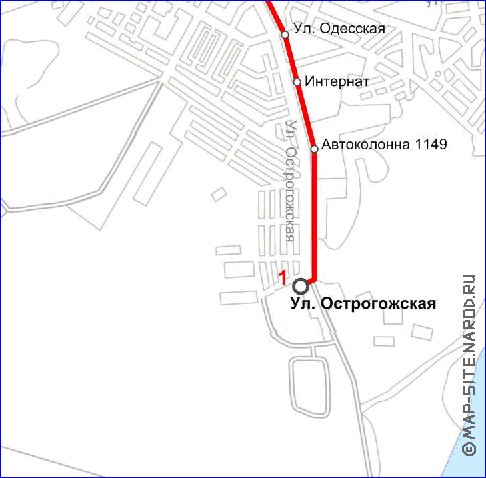 Transporte mapa de Voronej