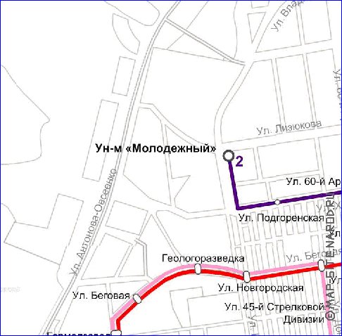 Transporte mapa de Voronej