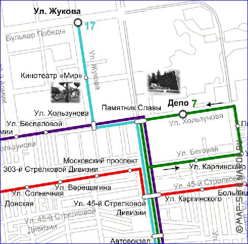 Transporte mapa de Voronej